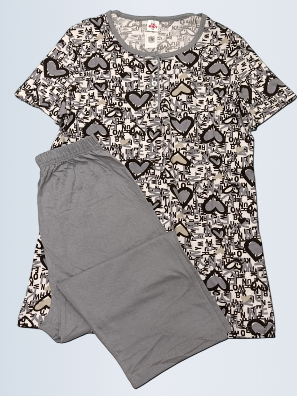 Пижама женская футболка с капри Guli кулирка (60)