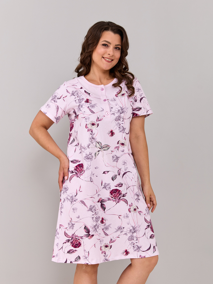 Ночная сорочка С-018/розовый-розы