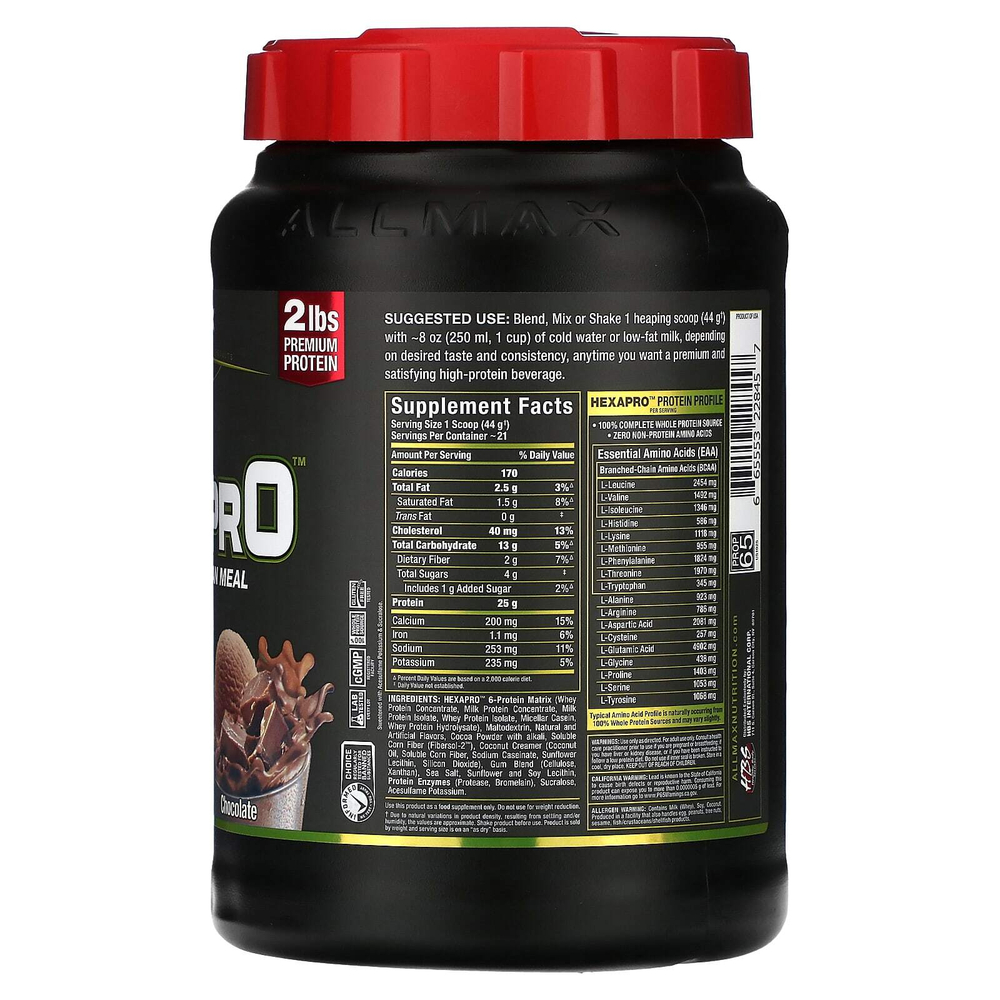 ALLMAX, Hexapro™, высокопротеиновая нежирная мука, со вкусом шоколада, 907 г (2 фунта)