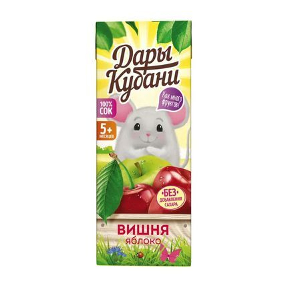 Сок "Дары Кубани" Вишня, яблоко 0,2л