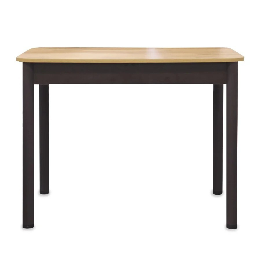 Стол Беседа раздвижной В1, ЛДСП (980*580*300) Дуб Вотан, КРОМКА: дуб вотан / черный/ЛДСП Бодега тем