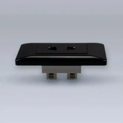 Розетка врезная мебельная "Eleganz" MINI 250в, 10А, черный цвет, мини розетка 81x41x28мм., 1 шт.