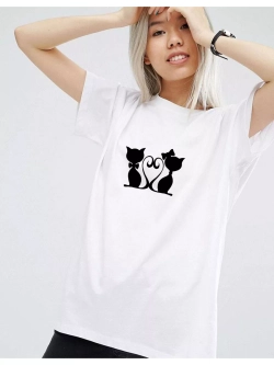 Футболка белая базовая с принтом