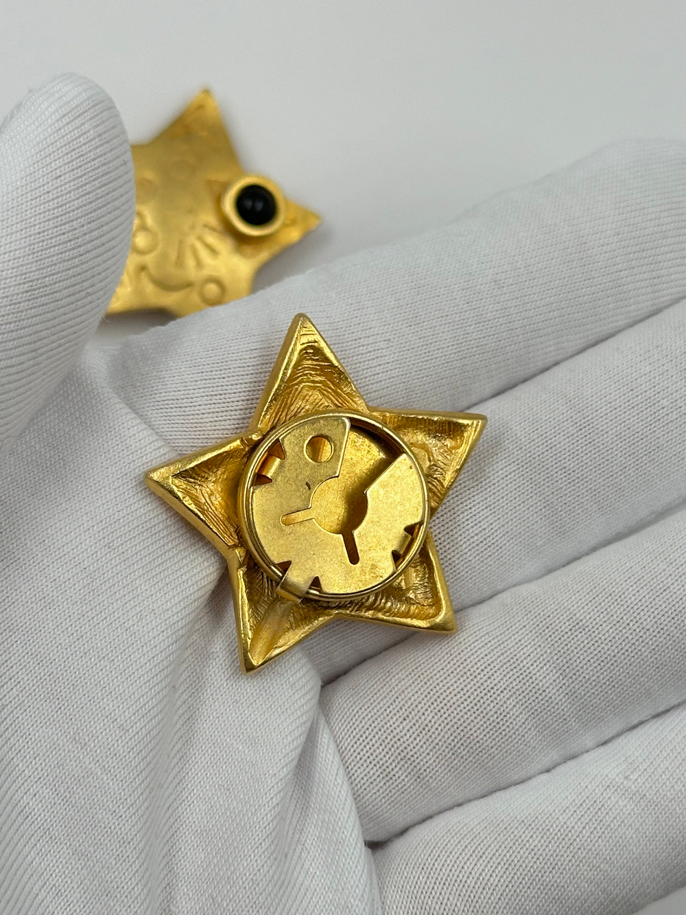 Накладка на пуговицу Звезда с чёрной вставкой