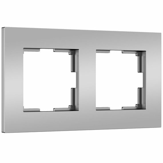 Рамка Werkel Slab 2 постовая серебро матовая 38371