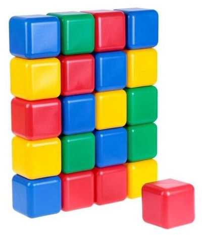 Набор цветных кубиков, 21 штука, 12 х 12 см 1930546