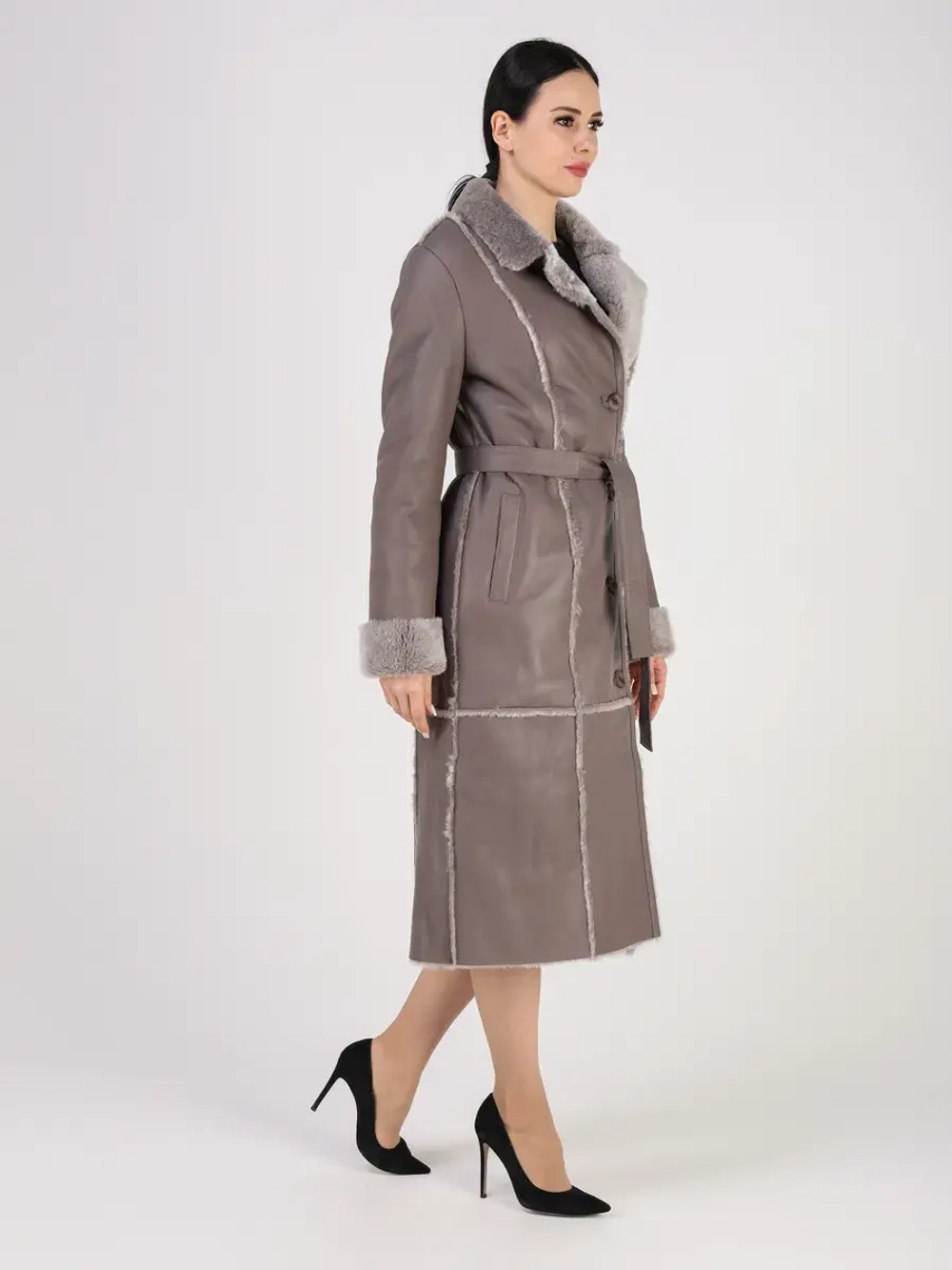 Дубленка зимняя натуральная длинная