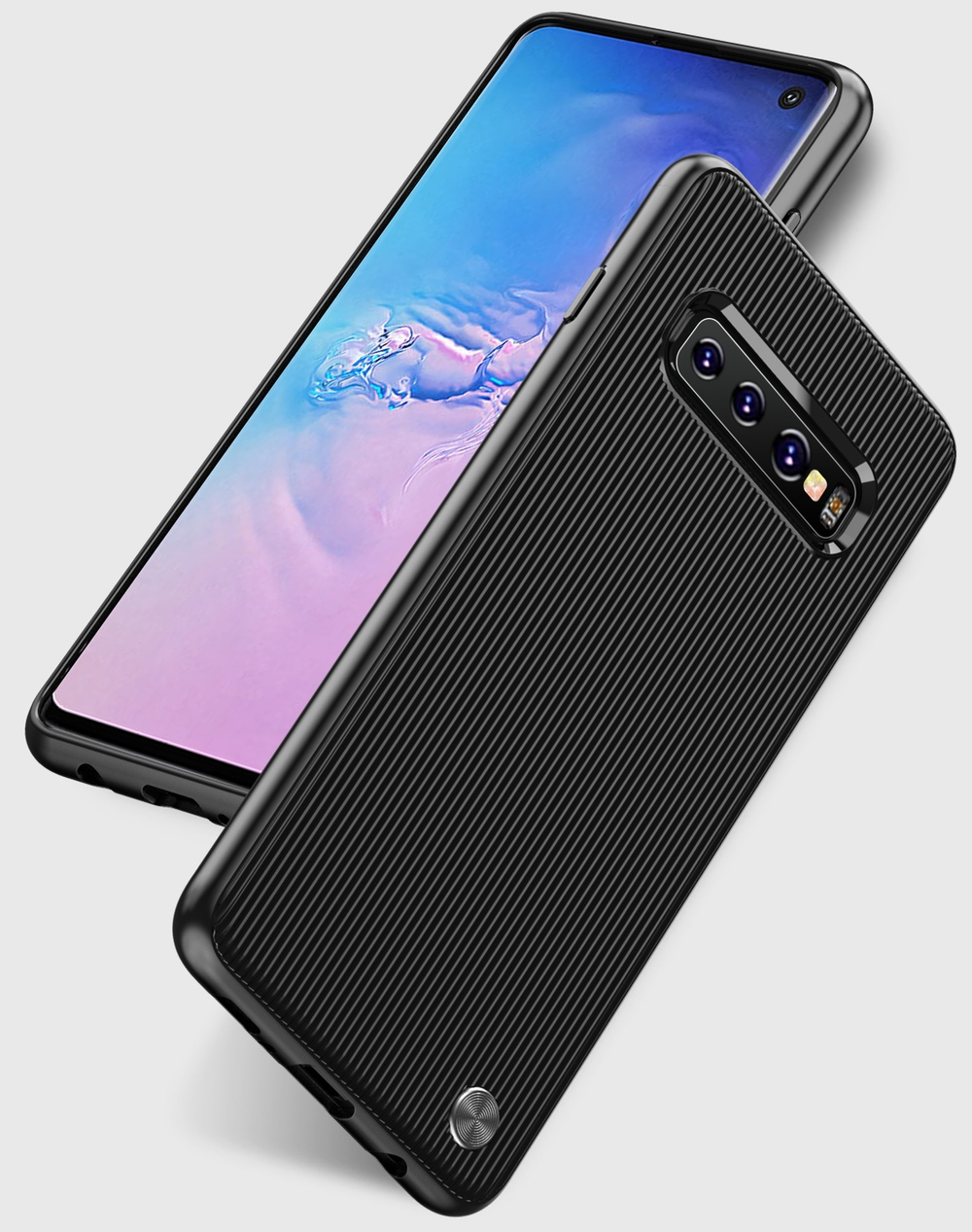 Чехол для Samsung Galaxy S 10 цвет Black (черный), серия Bevel от Caseport