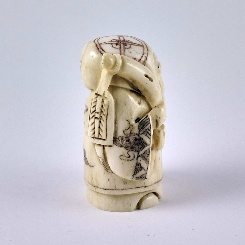 Нэцкэ Фукурокудзю с волшебной колотушкой