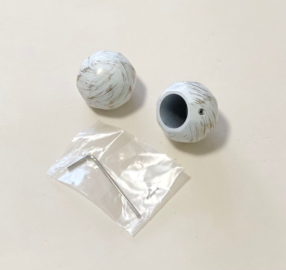 Наконечники Прима Шар для кованого карниза d 20, цвет бело-золотой