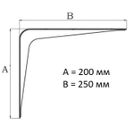 Кронштейн мебельный 200 × 250 мм (8/10), толщина 1,40 мм, белый/коричневый/серебристый