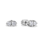 Серьги из белого золота 585 пробы с фианитом