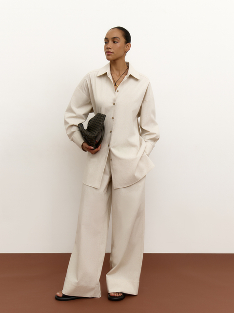 Брюки на резинке изо льна