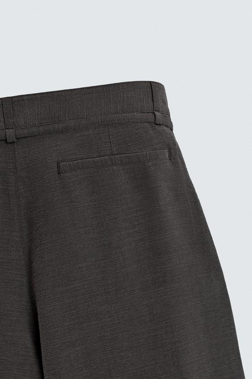 ZARA БРЮКИ BALLOON FIT С ЗАЩИПАМИ И ПОЯСОМ, ЗЕЛЕНЫЙ/СЕРЫЙ