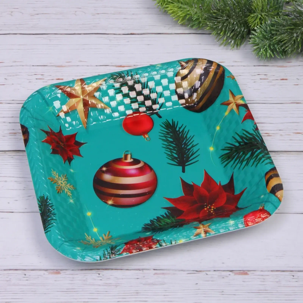 Поднос пластиковый «Вечерний вальс» 23,5*23,5*3,5см