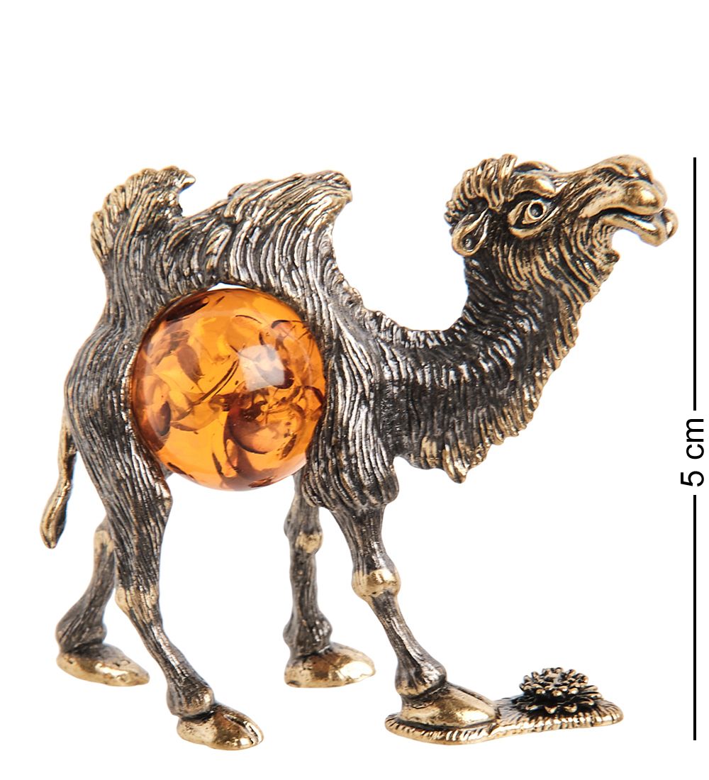 Народные промыслы AM- 236 Фигурка «Верблюд» (латунь, янтарь)