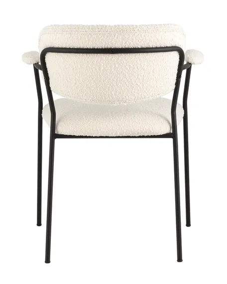 Стул Carol с подлокотниками, белое букле