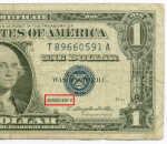 Банкнота США 1 доллар (серебряный сертификат) 1957B T 89660591 A. F
