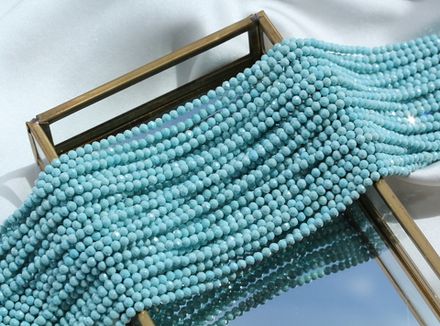 Фианиты матовые 3,2мм, огранка (нить бусин)