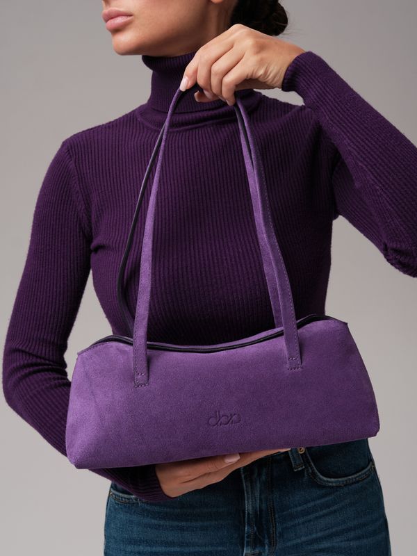 Женская замшевая сумка DBR 31127 фиолетовая гуашь