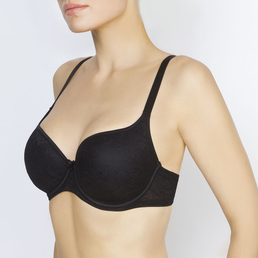 Эффектный бюстгальтер-спейсер на каркасах (Размер: 70B) (Цвет: черный с бежевым)