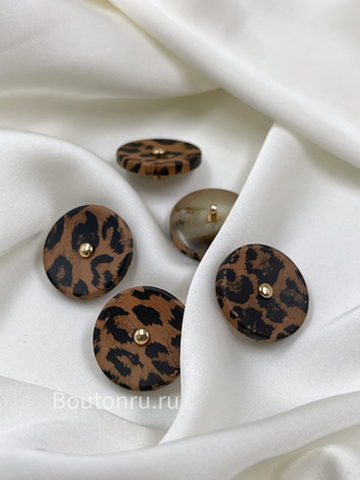 Пуговицы леопардовые на золотистой ножке