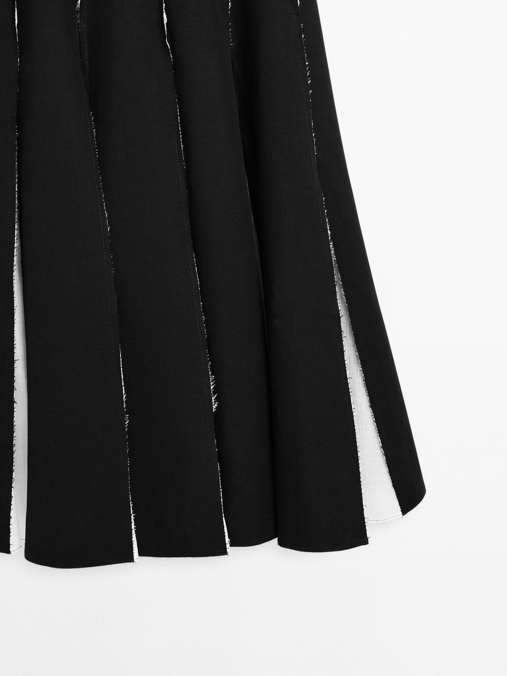 Massimo Dutti Длинное струящееся платье из льняной смеси, черный