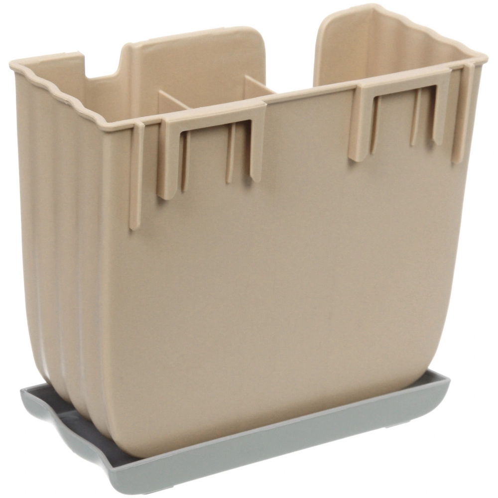 Подставка для столовых приборов «Стиль» 16*15*7,5см 3 секции с поддоном пластиковая, микс