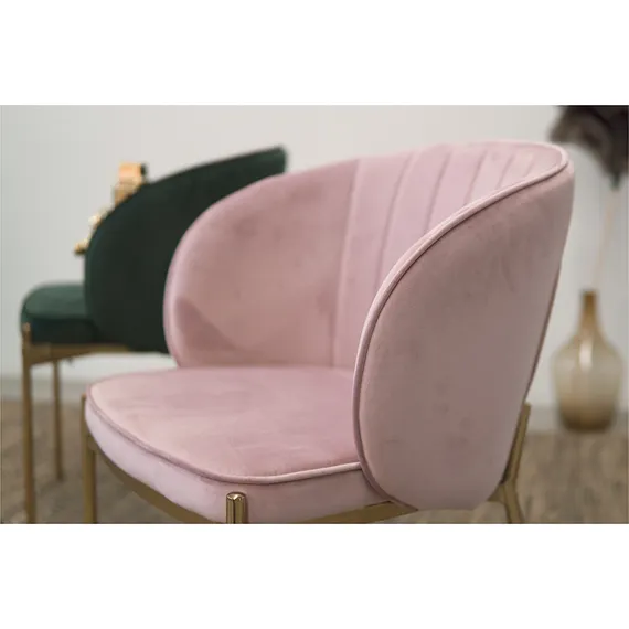 Стул Coral велюр пыльная роза с золотыми ножками