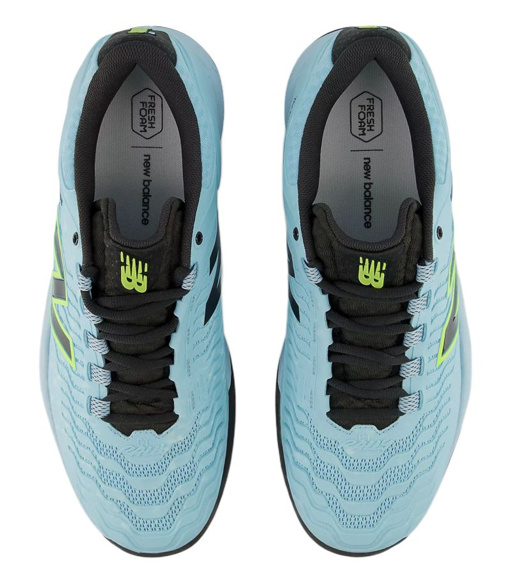 Мужские теннисные кроссовки New Balance Fresh Foam X CT-Rally V2 - light blue/black/neon yellow