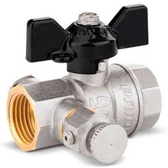 Кран шаровой латунный LD Pride 44.15.В-В.С.Б Ду15 Ру40 с дренажем и воздухоотводчиком,вн-вн(бабочка)