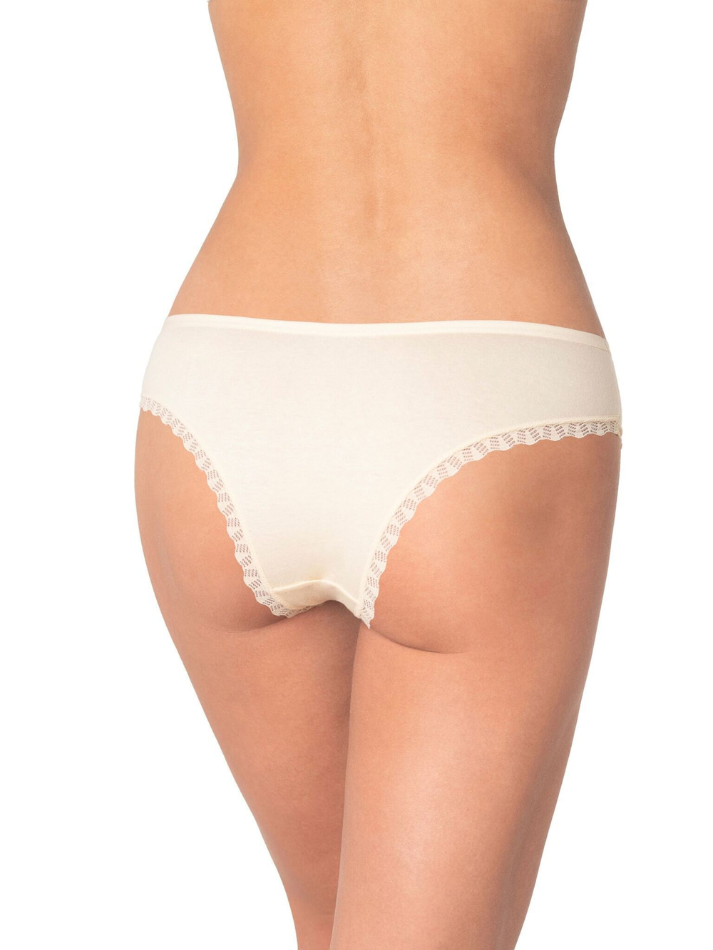 Трусики-бразилиана с узким кружевом по вырезам (Размер: S) (Цвет: розовый)