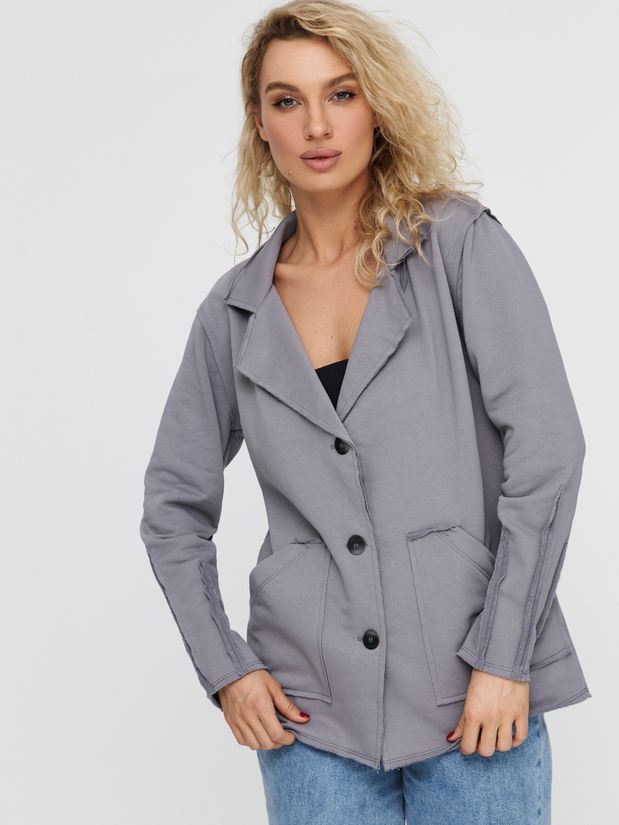 Жакет строчки трикотажный, графит