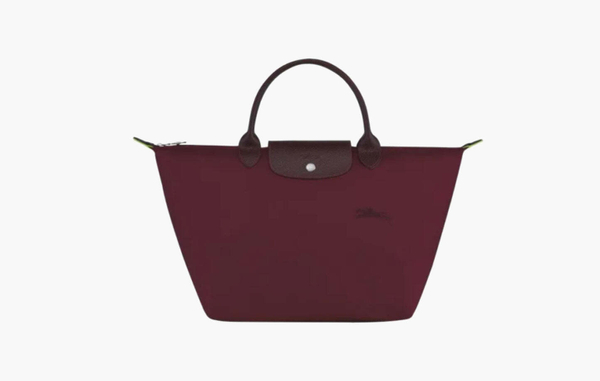Longchamp Le Pliage Green Recycled Canvas Handbag "Deep Red"