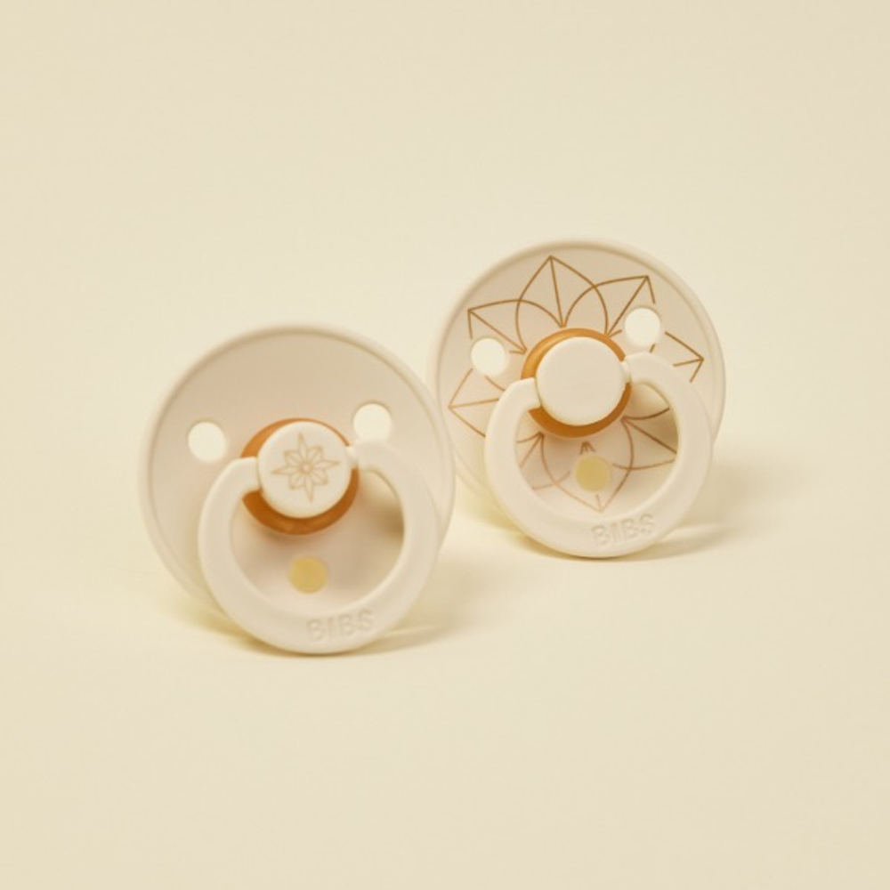 Набор пустышек BIBS Studio Colour - Noor - Ivory/Gold, 0-6 месяцев