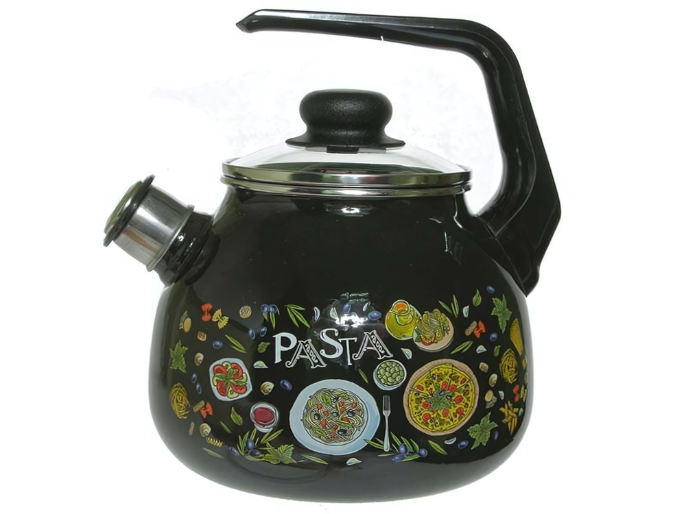 Чайник 3л со свистком "Pasta" черный
