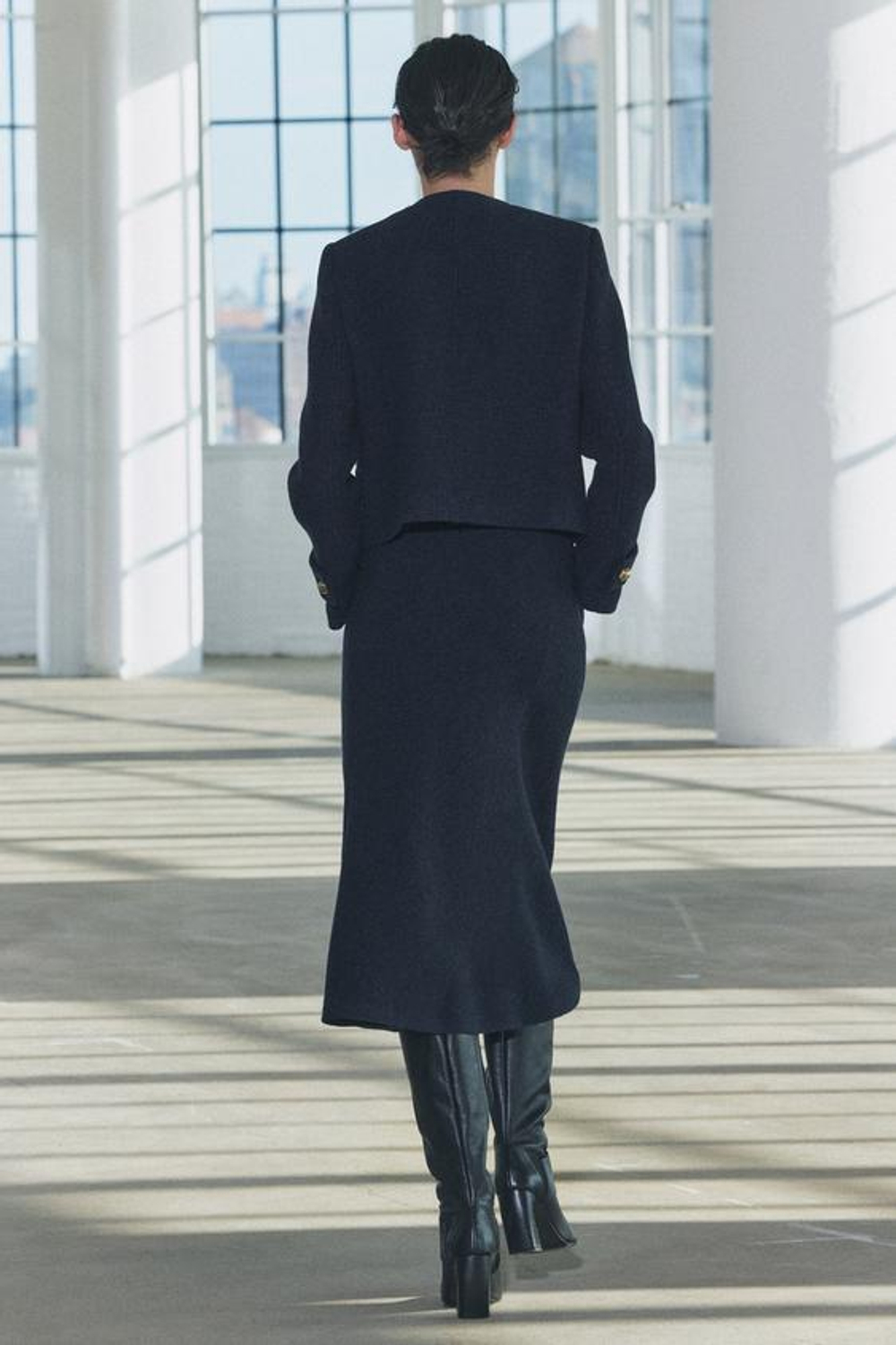 ZARA КАРДИГАН ИЗ СМЕСОВОЙ ШЕРСТИ С ПУГОВИЦАМИ — ZW COLLECTION, СЕРО-СИНИЙ