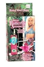 Светящийся розовый стимулятор клитора Micro Butterfly Arouser