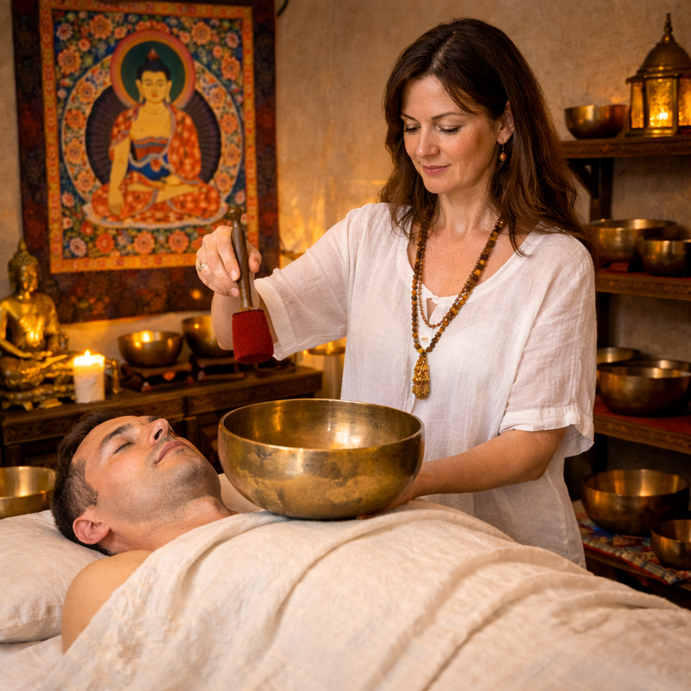 Массаж поющими чашами (Klangmassage)