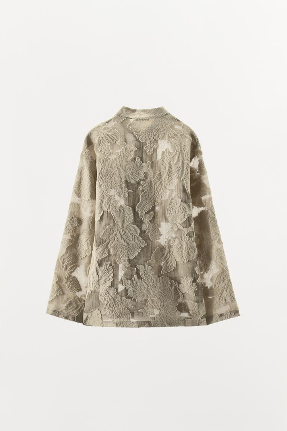 ZARA ЖАККАРДОВОЕ КИМОНО С ЦВЕТАМИ LIMITED EDITION, РЫЖЕВАТО-КОПИЧНЕВЫЙ