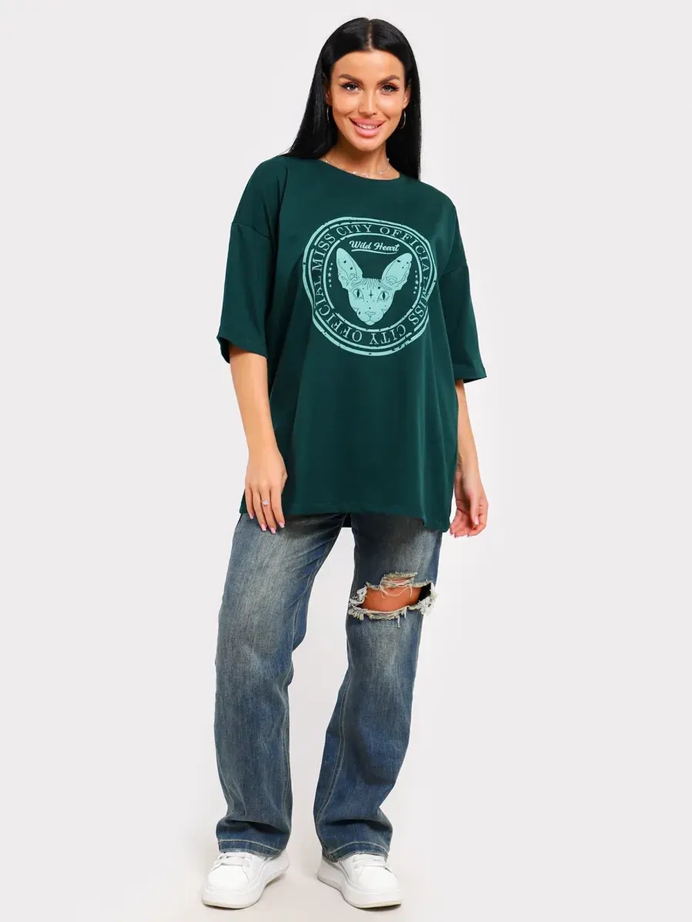 Футболка оверсайз больших размеров принт