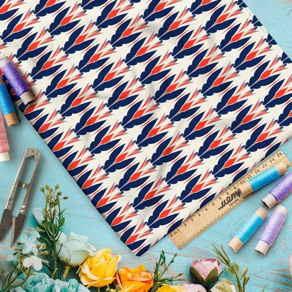 Ткань премиум интерлок калейдоскопические формы