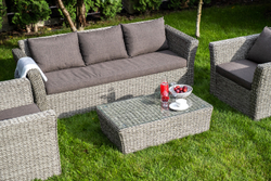 "Капучино" лаунж-зона из искусственного ротанга (гиацинт), цвет серый