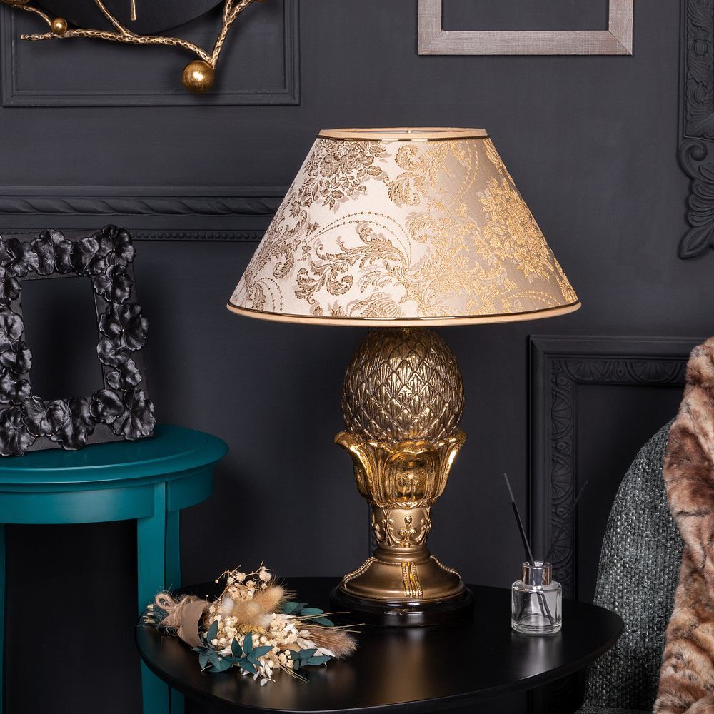 Настольная лампа Источник Энергии Бронза с абажуром №38 Антиквайт