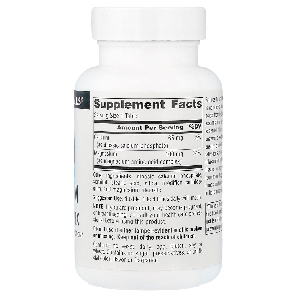 Source Naturals, комплекс хелата магния, 100 мг, 100 таблеток