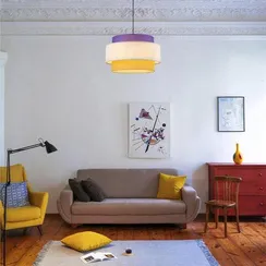 8281/4 MODERNI черный/фиолетовый/бежевый/желтый, металл/текстиль Светильник подвесной E14 4*40W 220V PALERMO