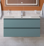 Тумба с раковиной подвесная BelBagno KRAFT-1000-2C-SO-AO Голубой матовый, раковина белая BB1000ETL