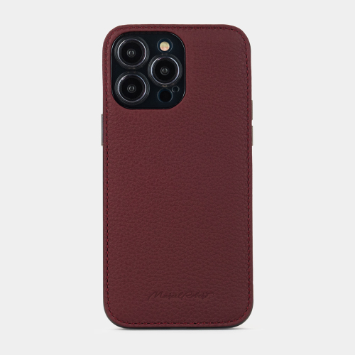 Чехол для iPhone 14 Pro из кожи теленка, бордового цвета