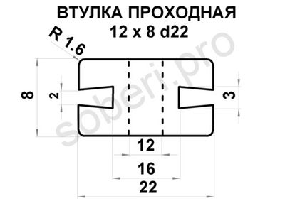12 х 8 втулка проходная кабельная в металлический и пластиковый корпус, цвет чёрный или белый