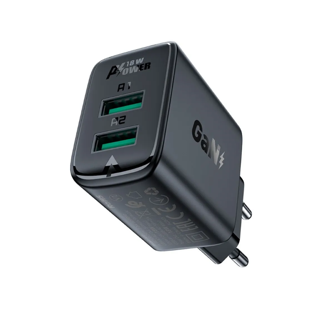 ACEFAST Зарядное устройство двухпортовое A33 QC 18W USB-A+USB-A